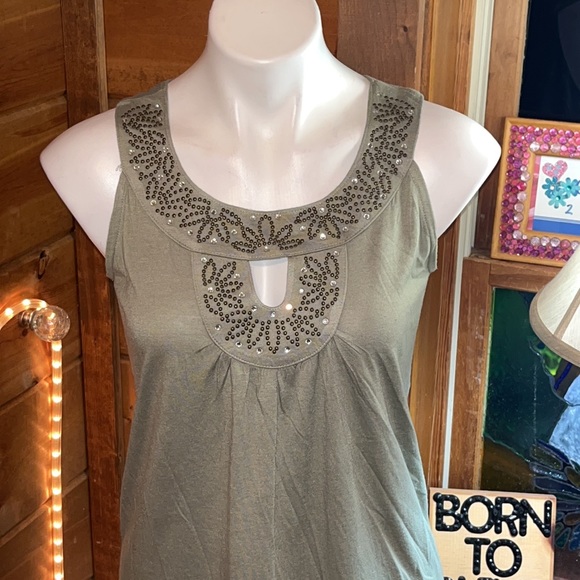 Private Boutique label tank style top key hole sexy front bling detail BEAUTIFUL - Picture 2 of 11